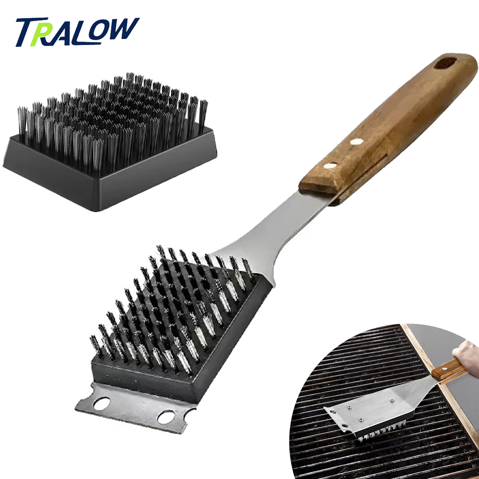 Camping Cooking Griddle - TRALOW Stainless Steel BBQ Grill Brush
