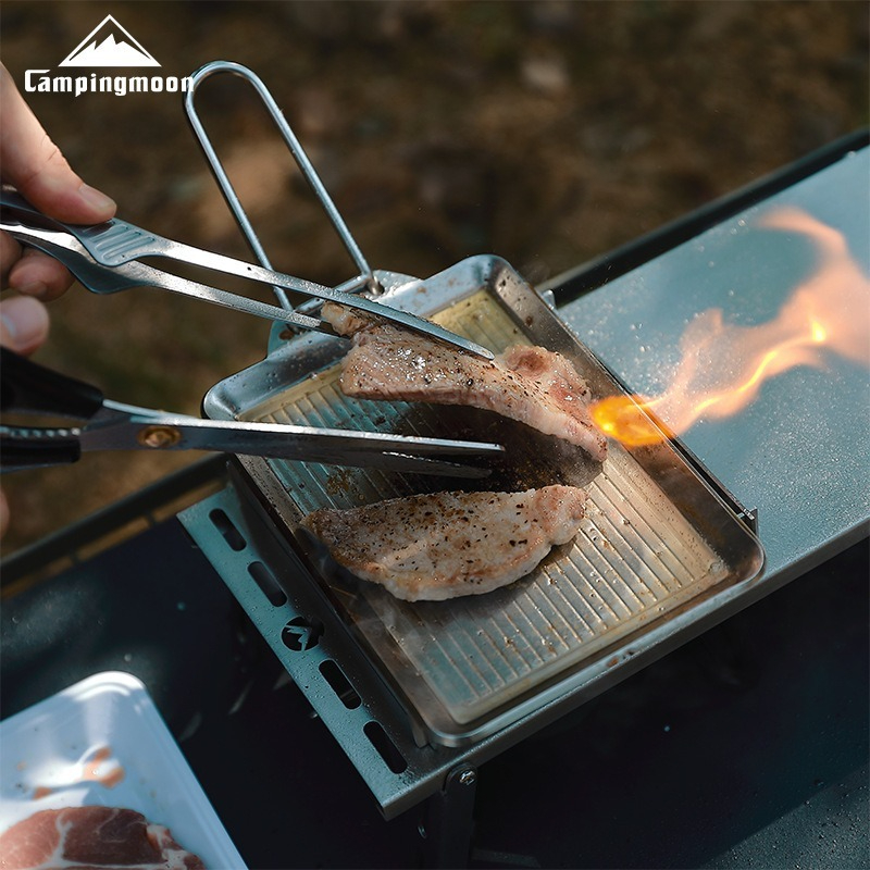 Camping Cooking Griddle - Outdoor Stainless Steel Nonstick Frypan DO-17/DO-2117