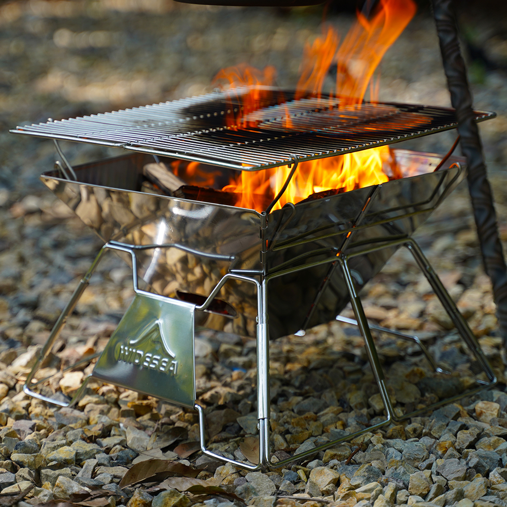 Camping Cooking Grate - Widesea Windproof Wood-Burning Camping Grill Outdoor
