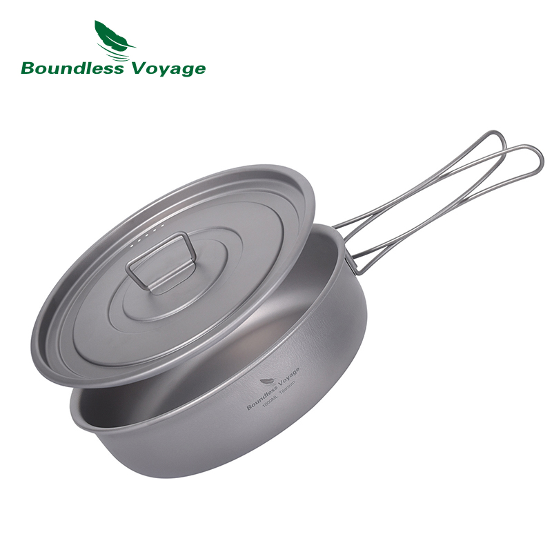 Camping Cooking Cover - Boundless Voyage Titanium Non-stick Skillet with