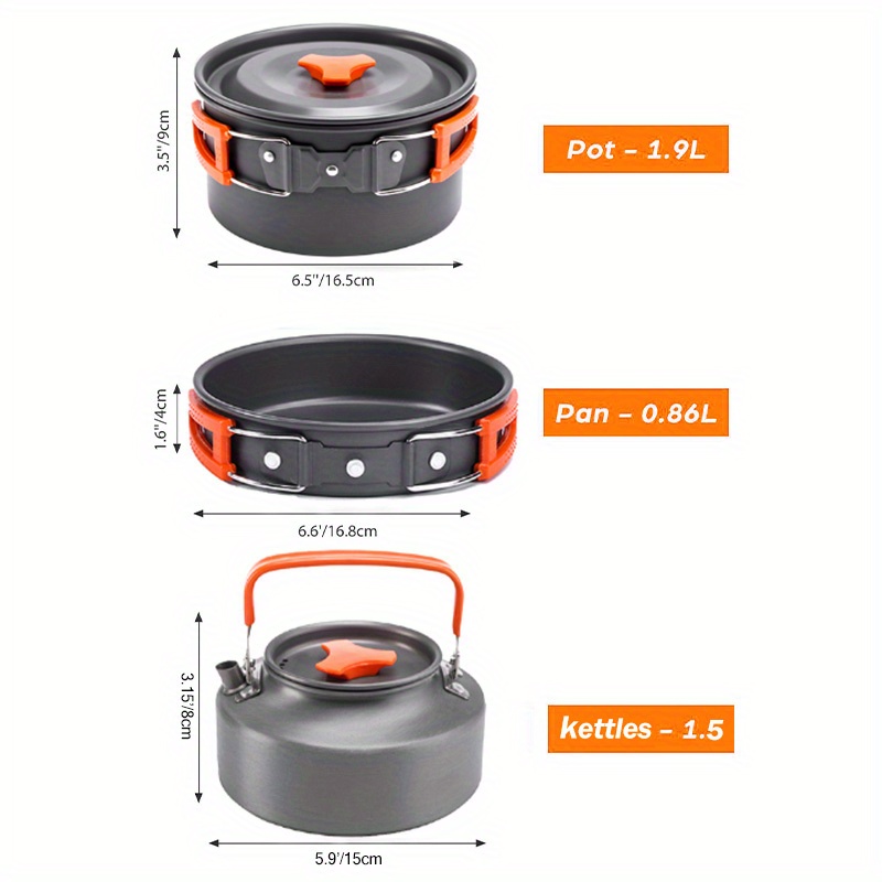 17pcs Camping Cookware Set, Po - Camping Cooking Pots And Pans recension och pris