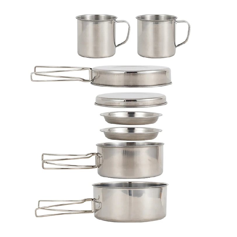 8pcs/Set Camping Cookware Mess - Camping Cooking Cylinder recension och pris