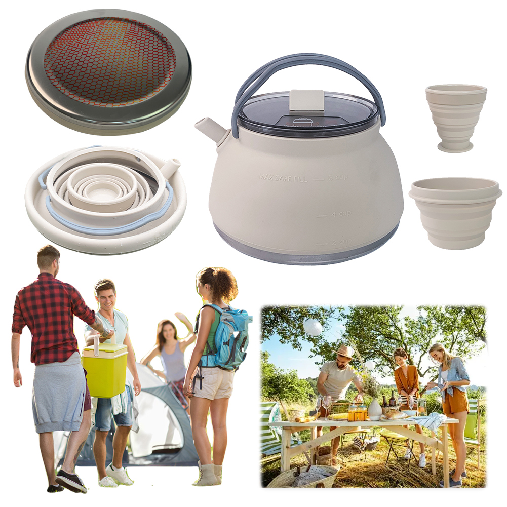 Outdoor Folding Silicone Kettl - Camping Cooking Pots And Pans recension och pris
