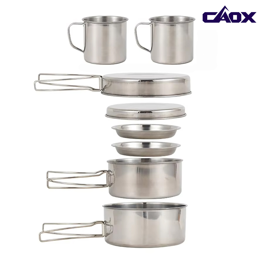 CAOX 8pcs/Set Camping Cookware - Camping Cooking Hot Plate recension och pris