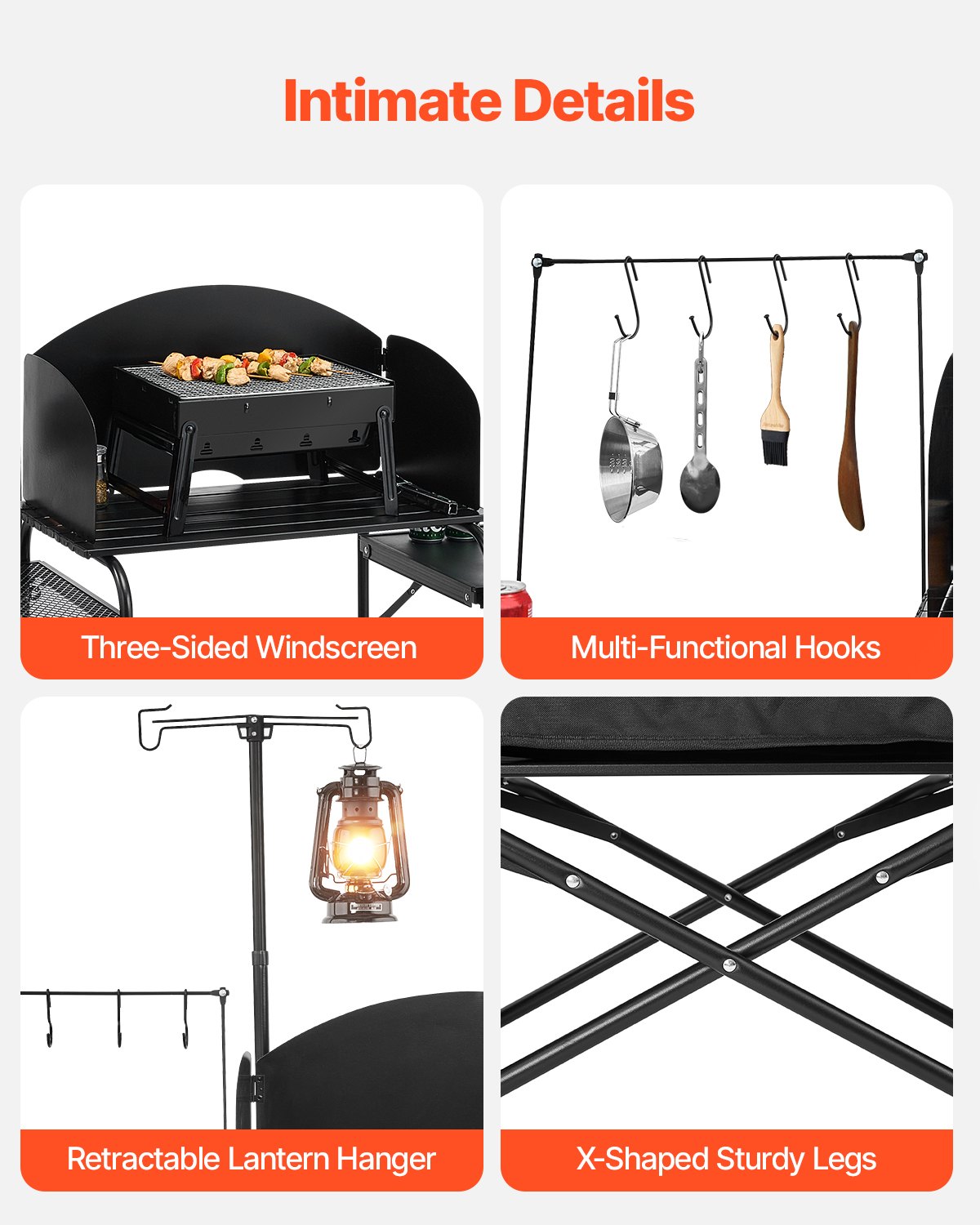 Camping Kitchen Table Portable - Camping Cooking Table With Windshield recension och pris