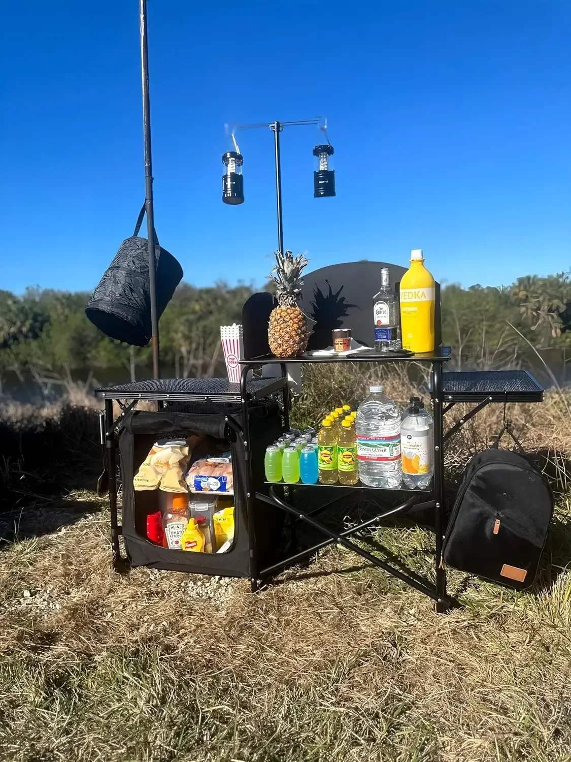 [Hot Sale, Limited Time Offer! - Camping Cooking Table With Windshield recension och pris