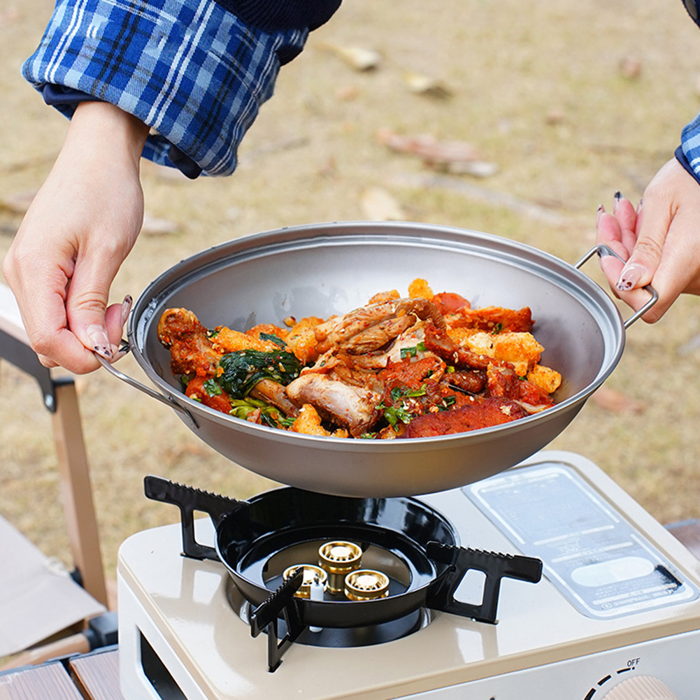 Titanium Wok Pan with Lid Doub - Camping Cooking Pots And Pans recension och pris