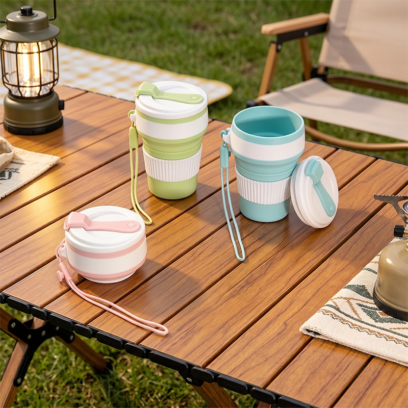 Collapsible Silicone Travel Cu - Camping Cooking Pot recension och pris
