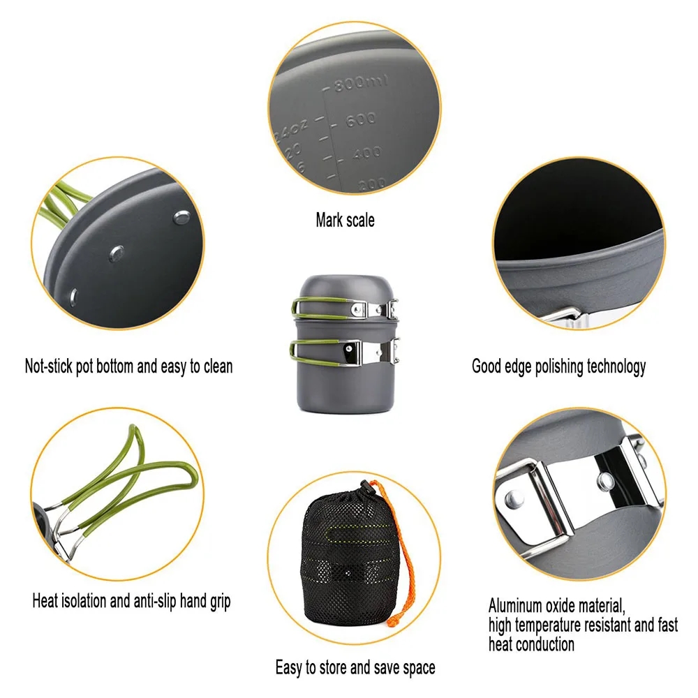 Camping Cookware Mess Kit Ultr - Camping Cooking Pots And Pans recension och pris