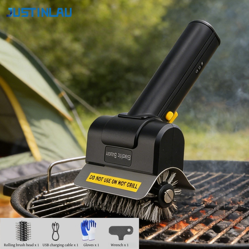 JUSTINLAU Electric Grill Brush - Camping Cooking Griddle recension och pris