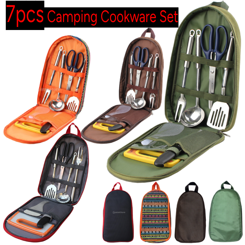 7pcs Camping Kitchen Utensil S - Camping Cooking And Dining Set recension och pris