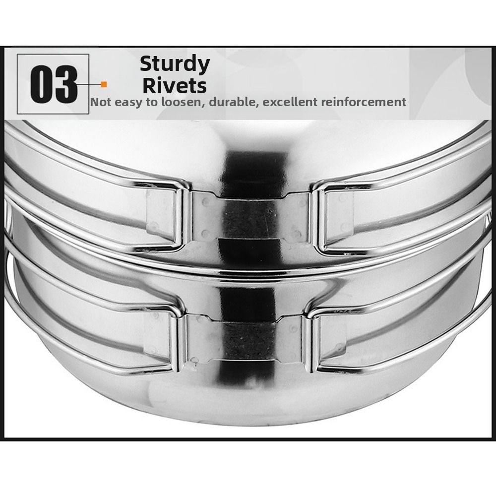 5Pcs 304 Stainless Steel Campi - Camping Cooking Pot recension och pris