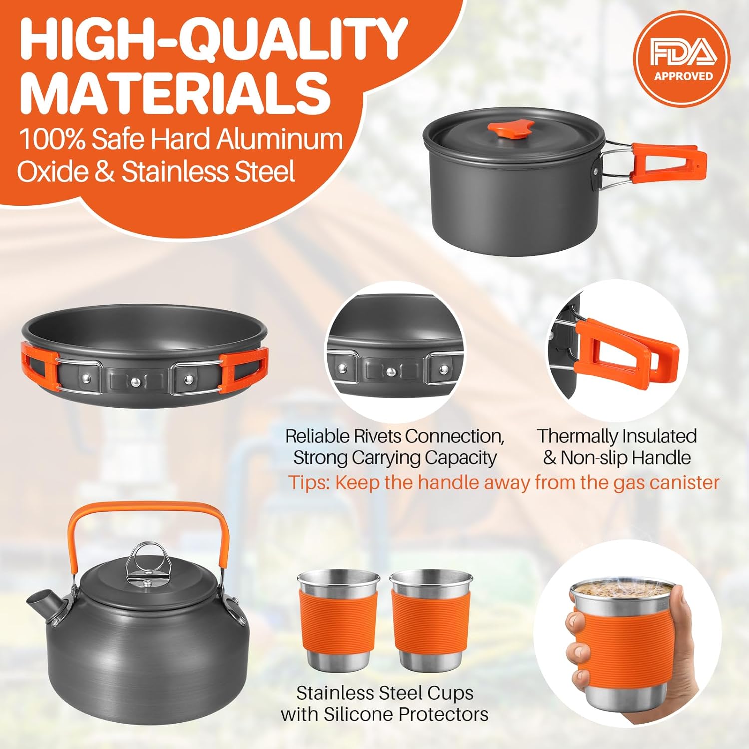 Non-Stick Camping Cookware Set - Camping Cooking Pots And Pans recension och pris