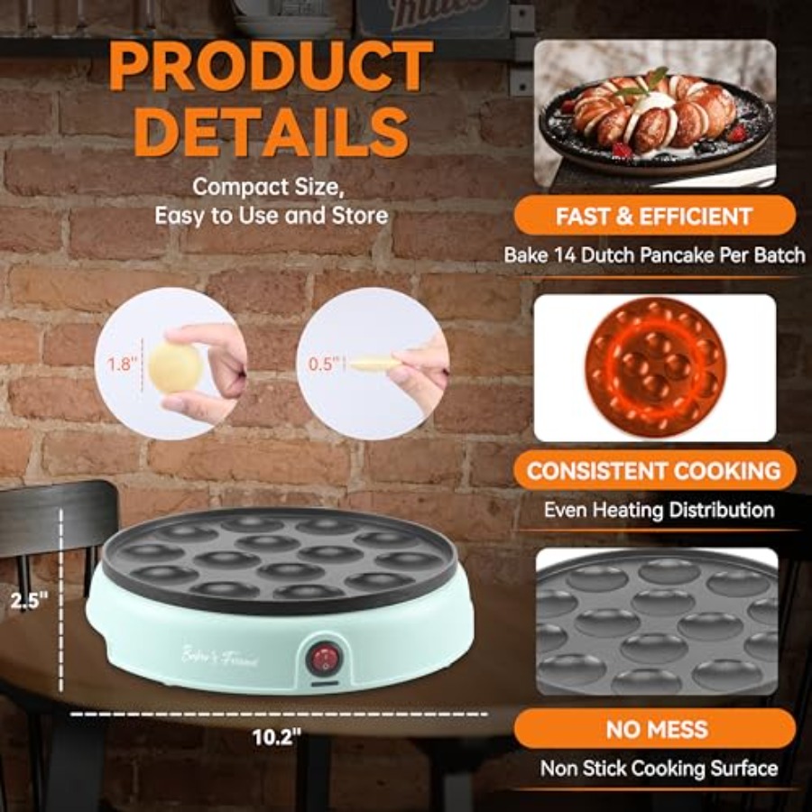Mini Pancakes Maker Machine Du - Camping Cooking Griddle recension och pris