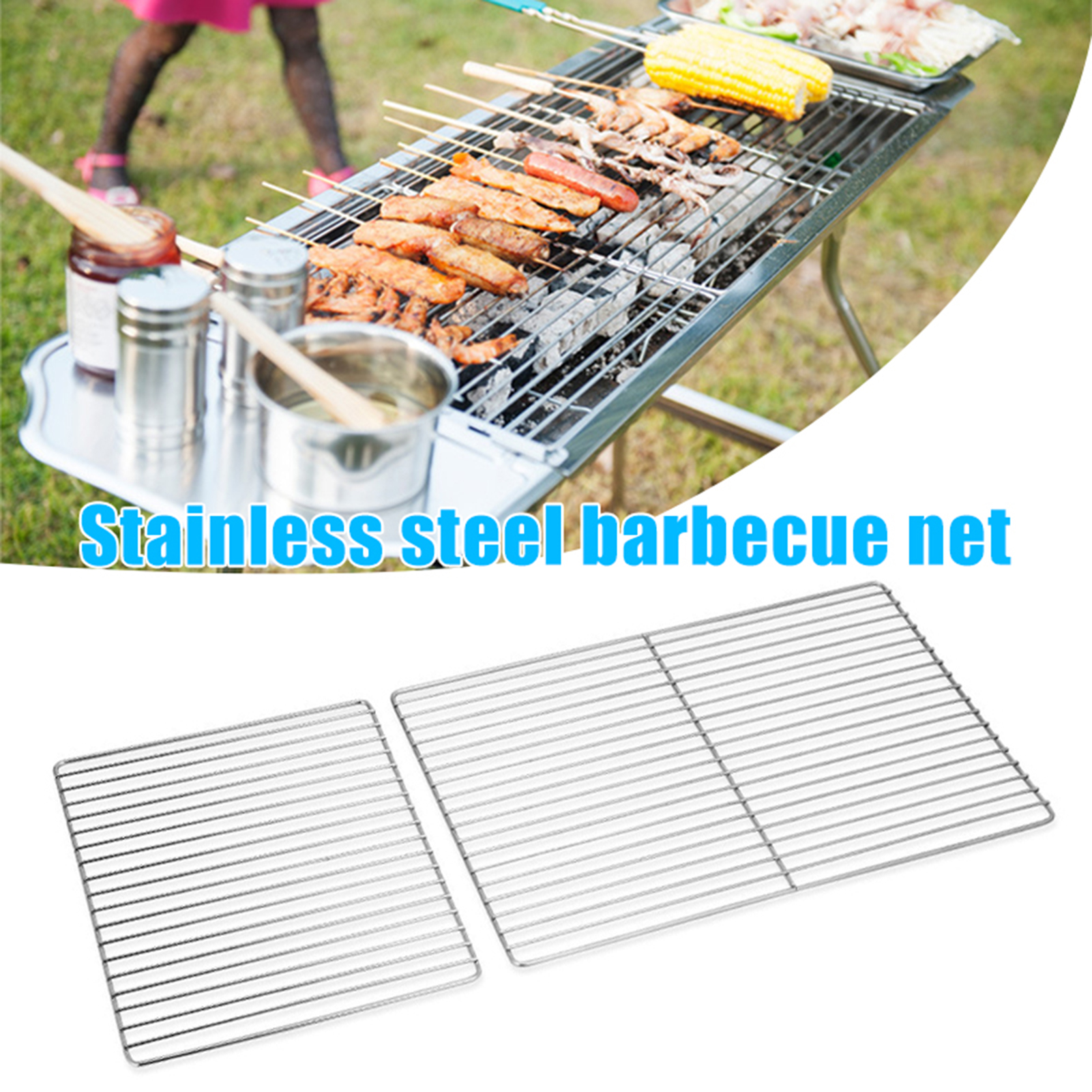 Stainless Steel BBQ Grill Grid - Camping Cooking Grate recension och pris