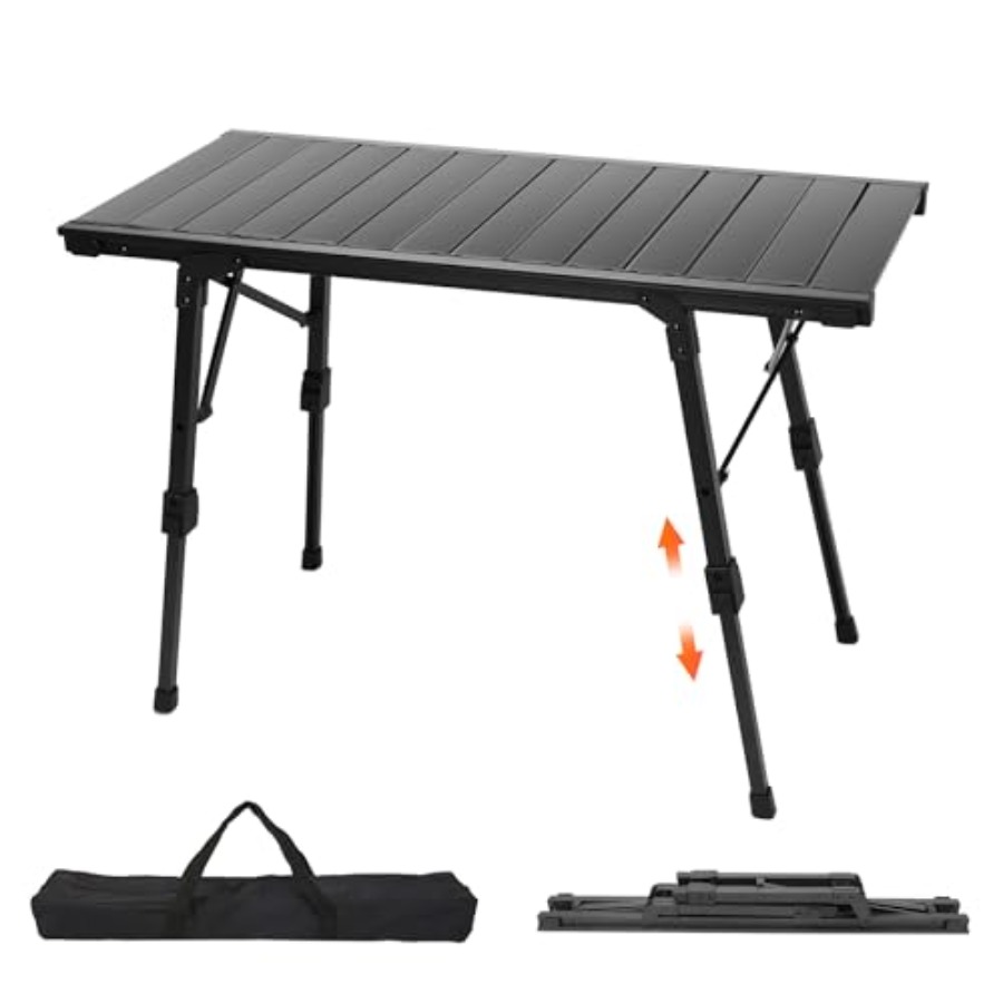 Folding Camping Table, Portabl - Camping Cooking Table With Windshield recension och pris