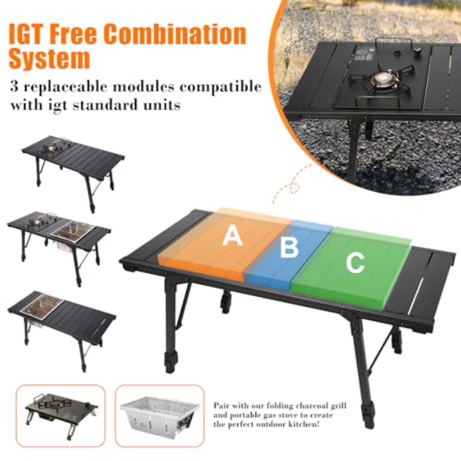 Folding Camping Table, Portabl - Camping Cooking Table With Windshield recension och pris