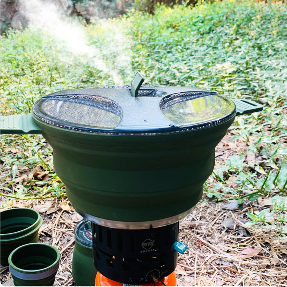 2.5L Silicone Folding Kettle C - Camping Cooking Cylinder recension och pris