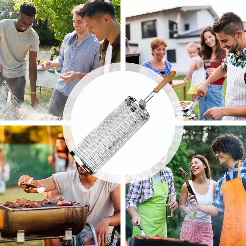 1pc Stainless Steel Rotating B - Camping Cooking Cylinder recension och pris