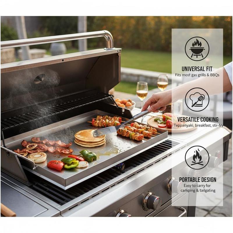 Flat Top Grill Plate 23x16 inc - Camping Cooking Griddle recension och pris