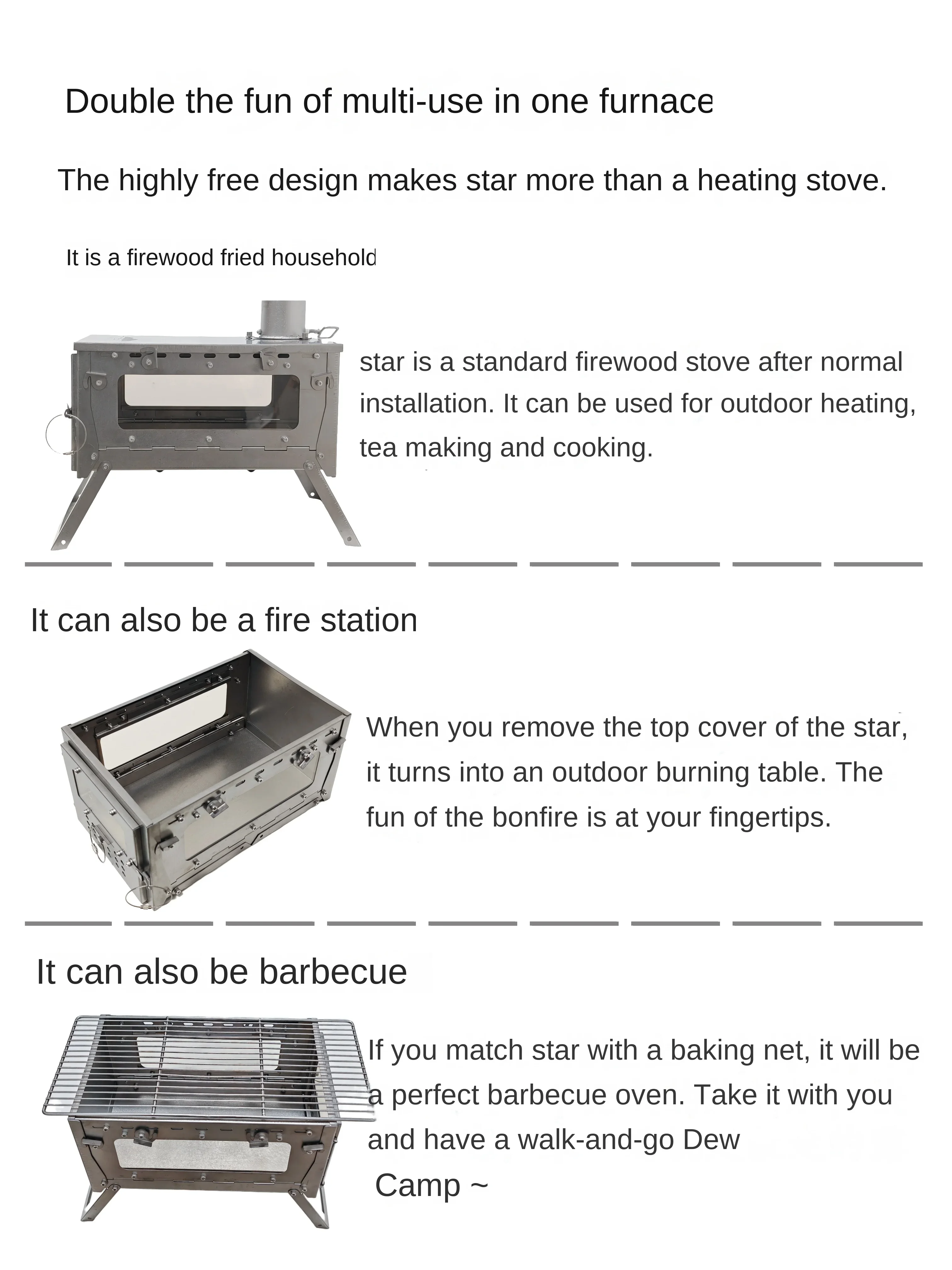 WT Star Ti Titanium Alloy Fold - Camping Cooking Grate recension och pris