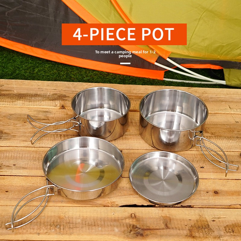 CLS 4-Piece Stainless Steel Ca - Camping Cooking And Dining Set recension och pris