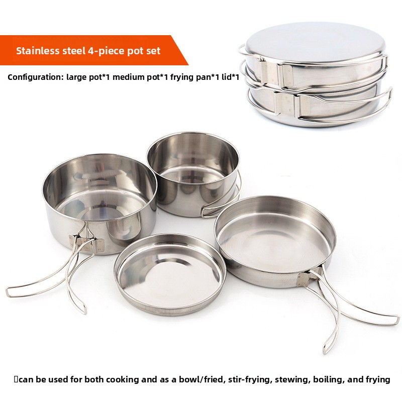 CLS 4-Piece Stainless Steel Ca - Camping Cooking And Dining Set recension och pris
