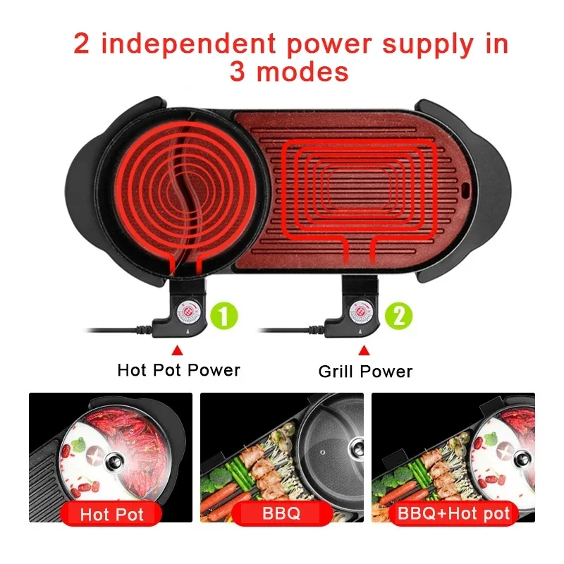 2-in-1 BBQ And Hot Pot Machine - Camping Cooking Hot Plate recension och pris