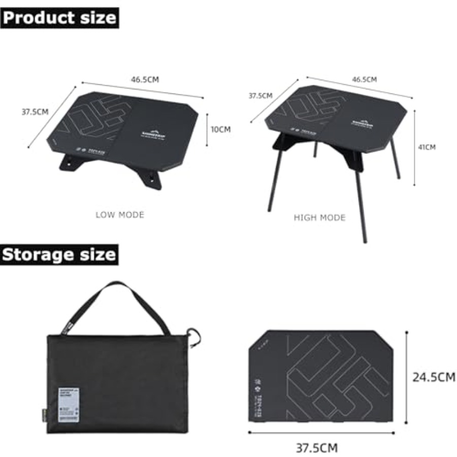 Folding Camp Table 2 in1 Adjus - Camping Cooking Table With Windshield recension och pris