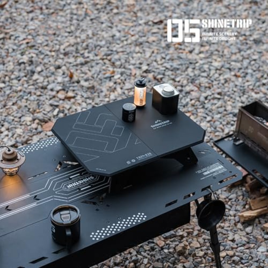 Folding Camp Table 2 in1 Adjus - Camping Cooking Table With Windshield recension och pris