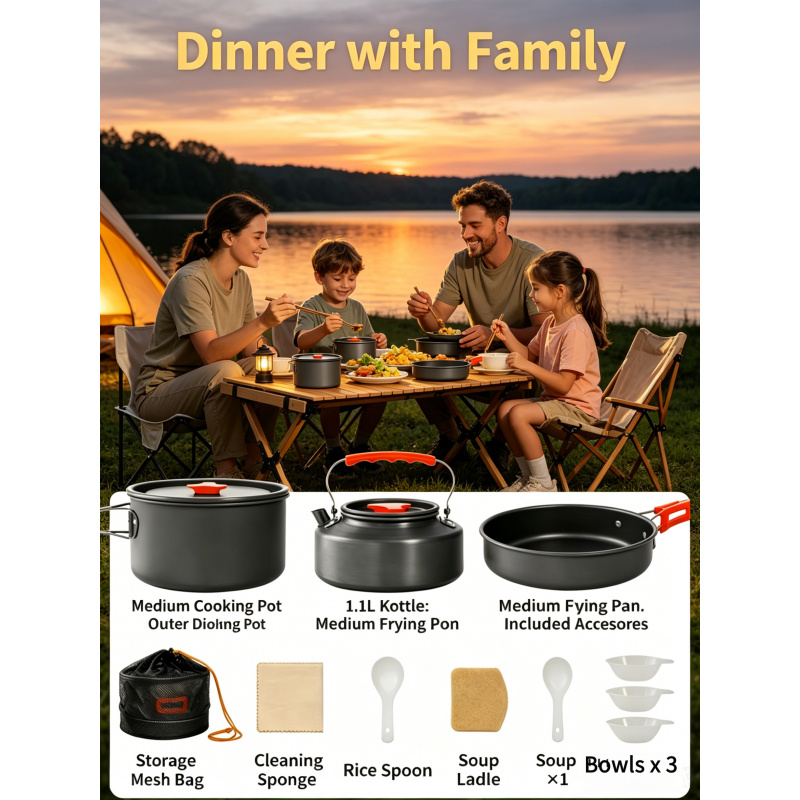 Camping Cookware Set – Outdoor - Camping Cooking Cylinder recension och pris