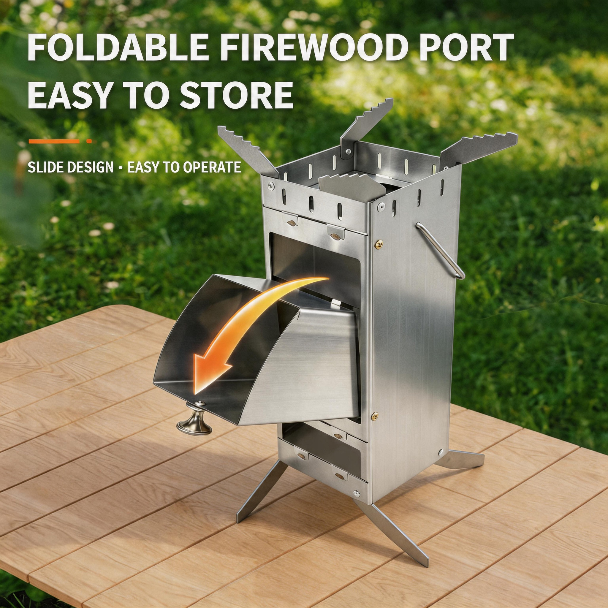 Portable Foldable Rocket Stove - Camping Cooking Heater recension och pris