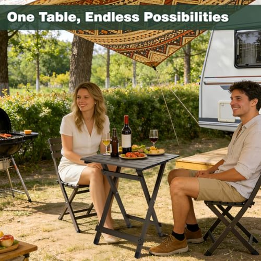 Folding Camping Table - Lightw - Camping Cooking Table With Windshield recension och pris
