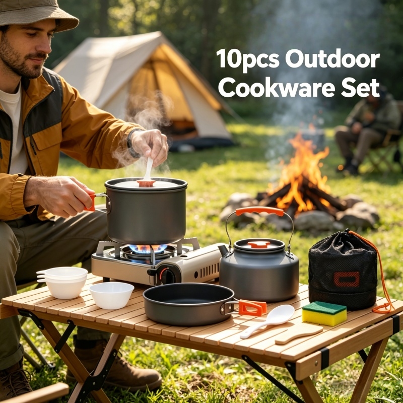 Camping Cookware Set Outdoor P - Camping Cooking And Dining Set recension och pris