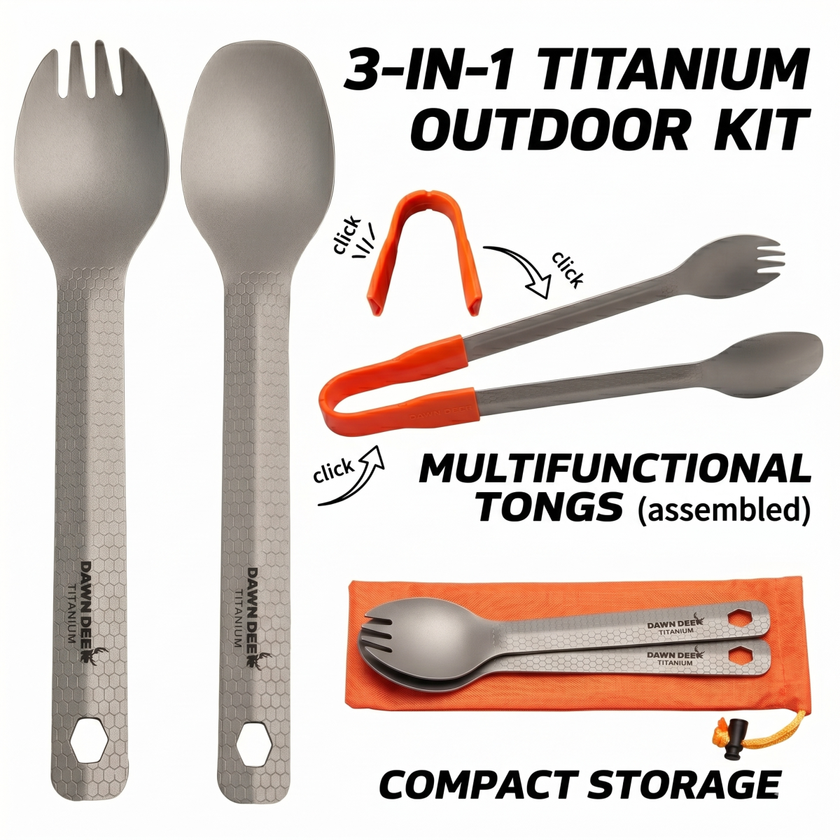 DAWN DEER 3-in-1 Titanium Spor - Camping Cooking And Dining Set recension och pris